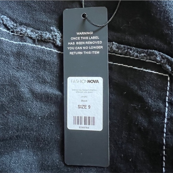 Fashion Nova Black Distressed jeans and jacket - “seeing you tonight” set - Picture 9 of 11